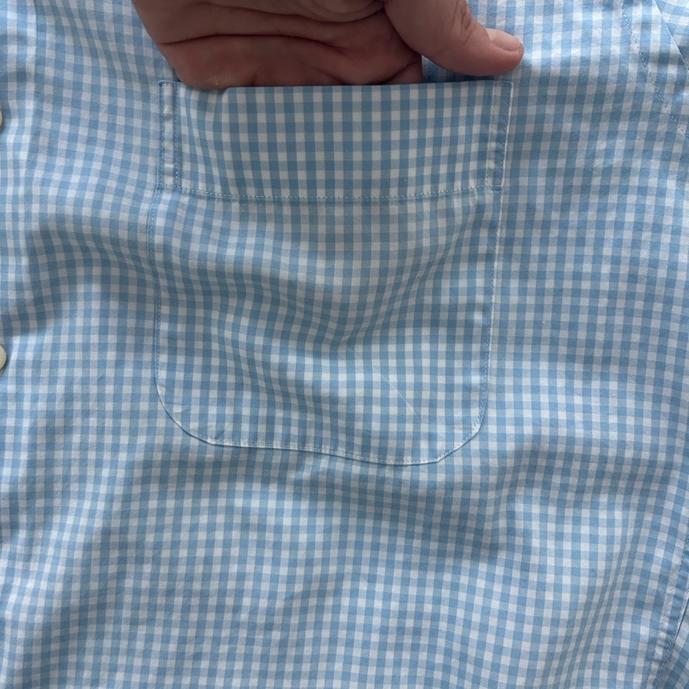 Peter Millar Light Blue Gingham Button-Down Shirt - image 5